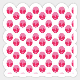 Pink Strawberry Kisses Pattern Digital Art | Melanie Jensen Illustrations Sticker